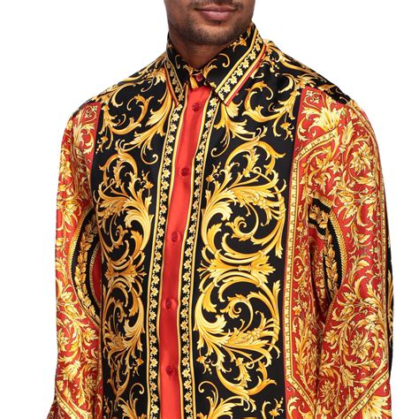 red versace silk shirt|versace silk shirt sale.